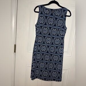 Tommy Hilfiger Navy and Light Blue Sleeveless Midi Dress
